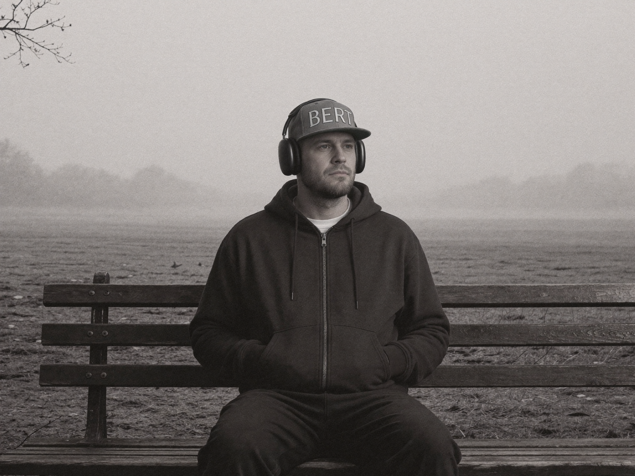Bert on a park bench