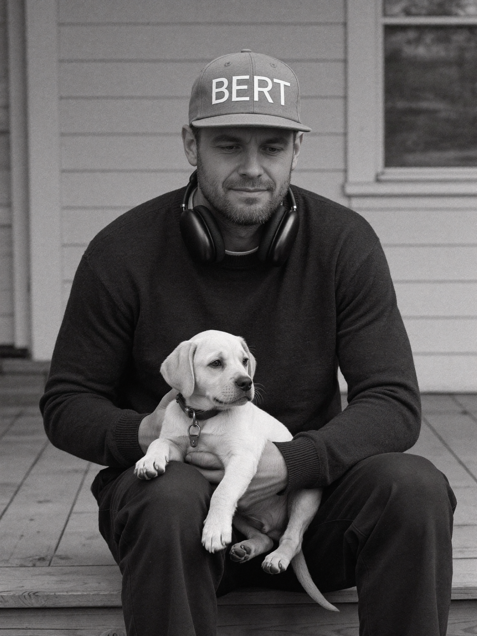 Bert with a puppy